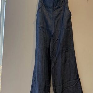 RACHEL Rachel Roy Denim Blue, strapless Jumpsuit - Size Med